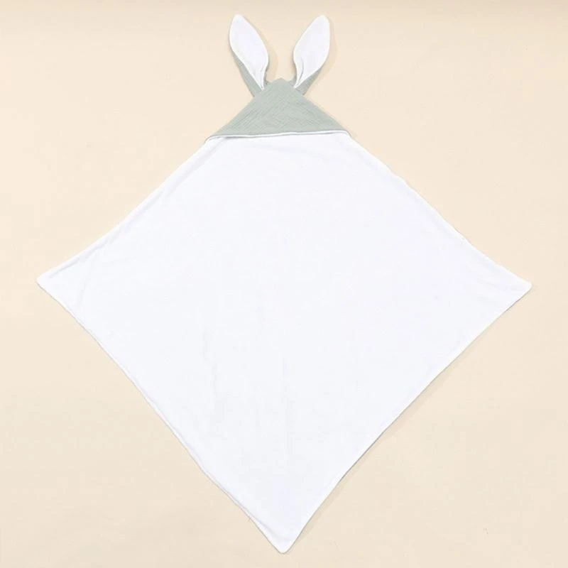 

J15U Gauze-Cotton Bath Towel Baby Swaddle Blanket Wrap Towel Hooded Shower Robe