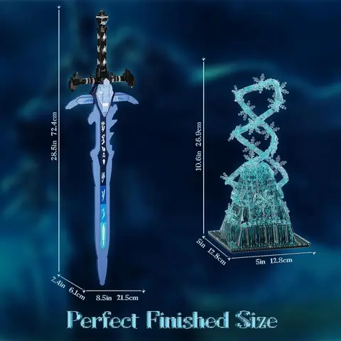 862PCS MOC Worlded Warcraft Byggstenar Filmspel Lich King Frosty Sorrow Sword Modell Tegelstenar Block Leksak för Barn Pojkar 8 best sales Lego World of Warcraft - №2