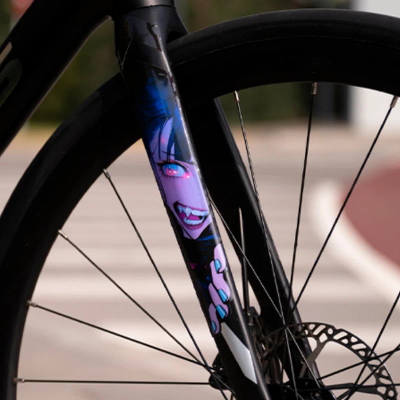 1pair Anime Eyes MTB Bike Sticker Waterproof for Highway Bicycle Fork Top Tube Motorbike Electric Scooter Decoration Vinyl Decal image 6
