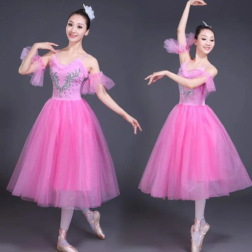 White Swan Lake Ballet Stage wear Costumes Adult Romantic Platter Ballet Dress Girls Women Classical Ballet Tutu Dance wear Suit