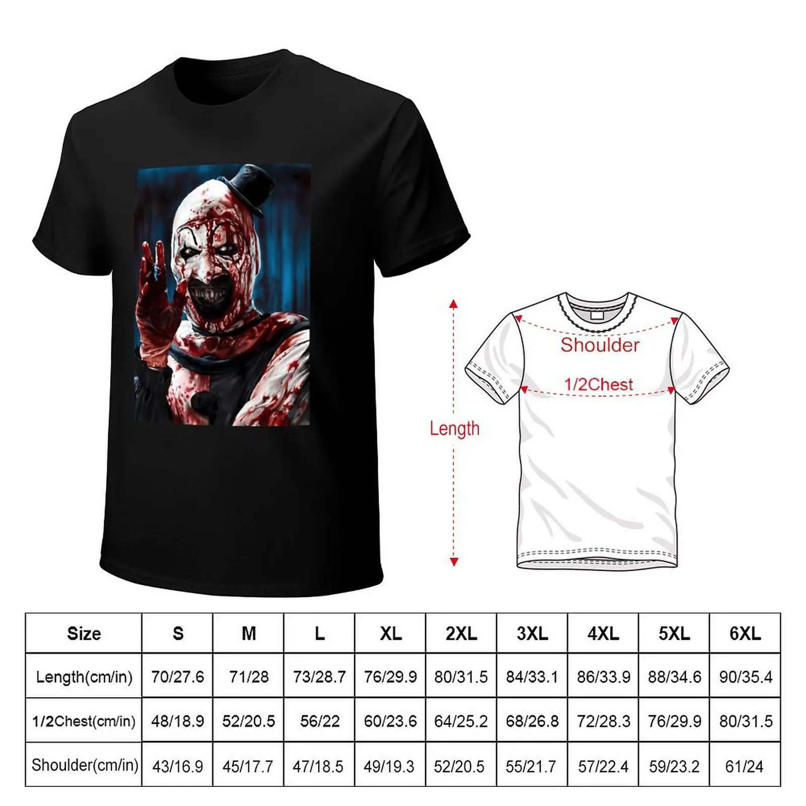The Clown Drawing Art T-Shirt cotton t-shirt plain for man package T-Shirt
