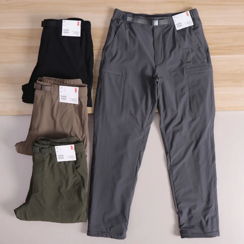 

Japanese Sle Men's Fce Lined Outdoor Casual Trousers Regular Fit Long Pants Autumn Winter Warm Straight Leg Pants
