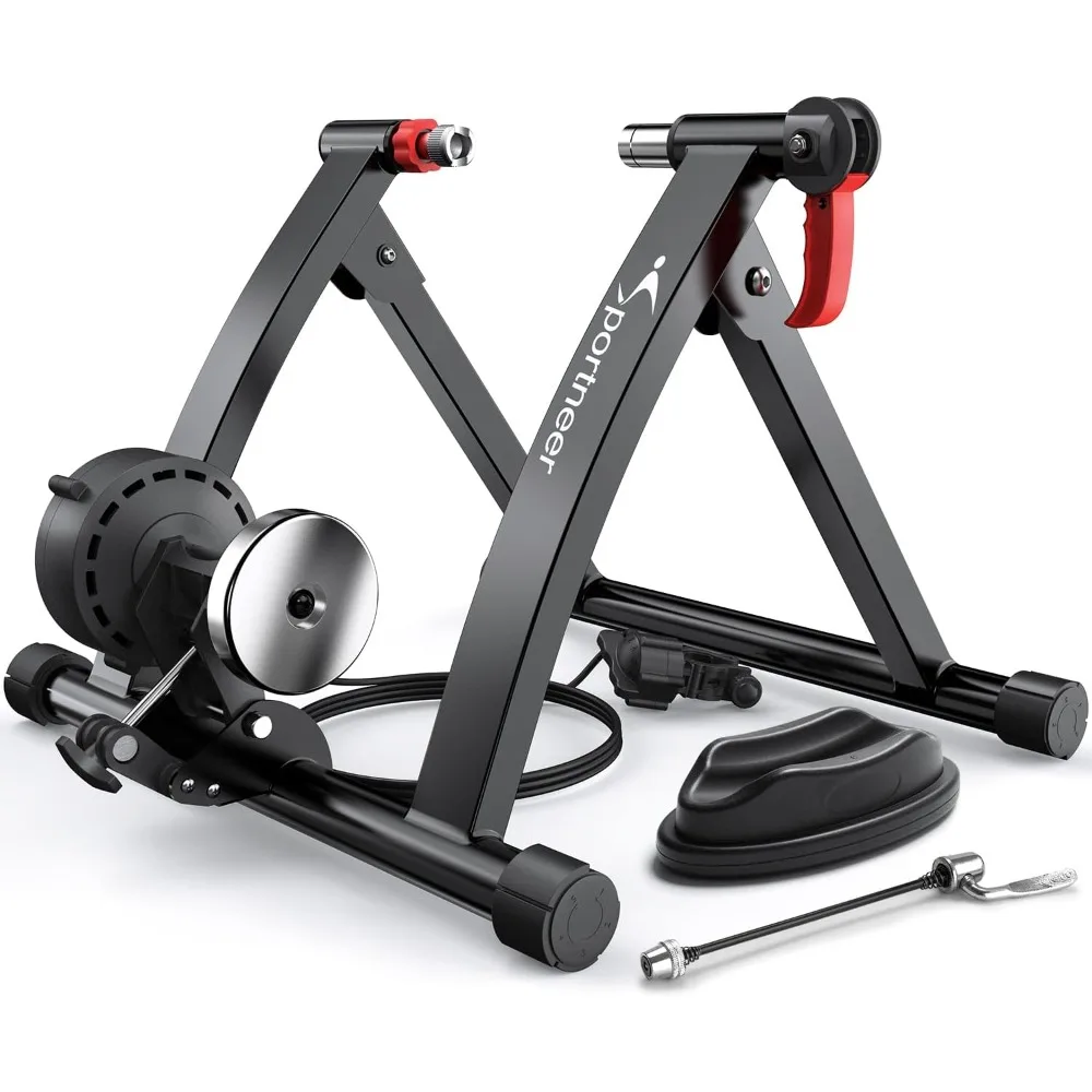 

gnetic Stationary Bike Stand for 26-28" & 700C Wheels - Adjustable 6 Level Resistance Bike Trainer Stand for Indoor Riding