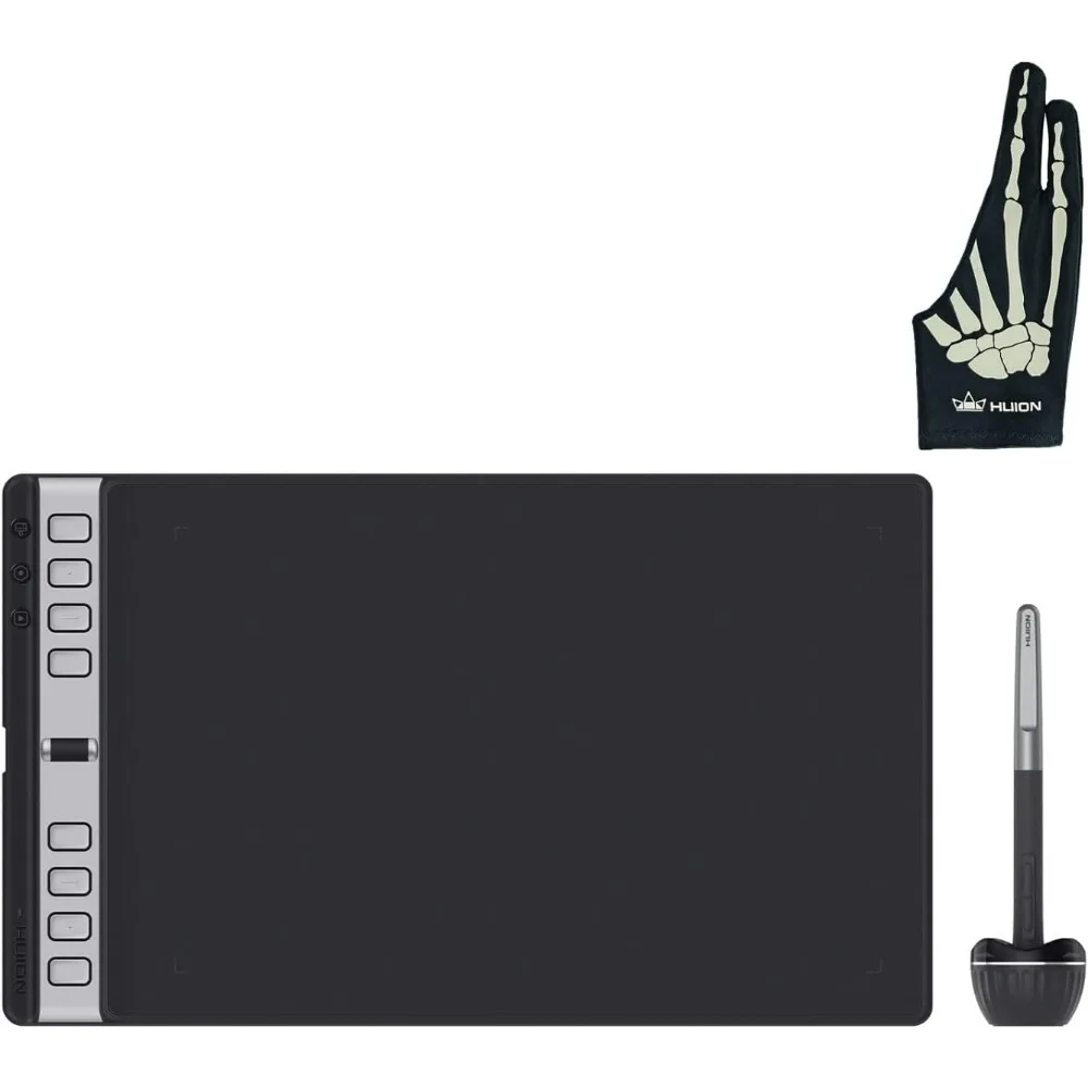 10x6inch Drawing Tablet with Scroll Wheel, 3-Set Keys, Battery-Free Pen for Art & Design, Compatible with Mac/PC/Mobile