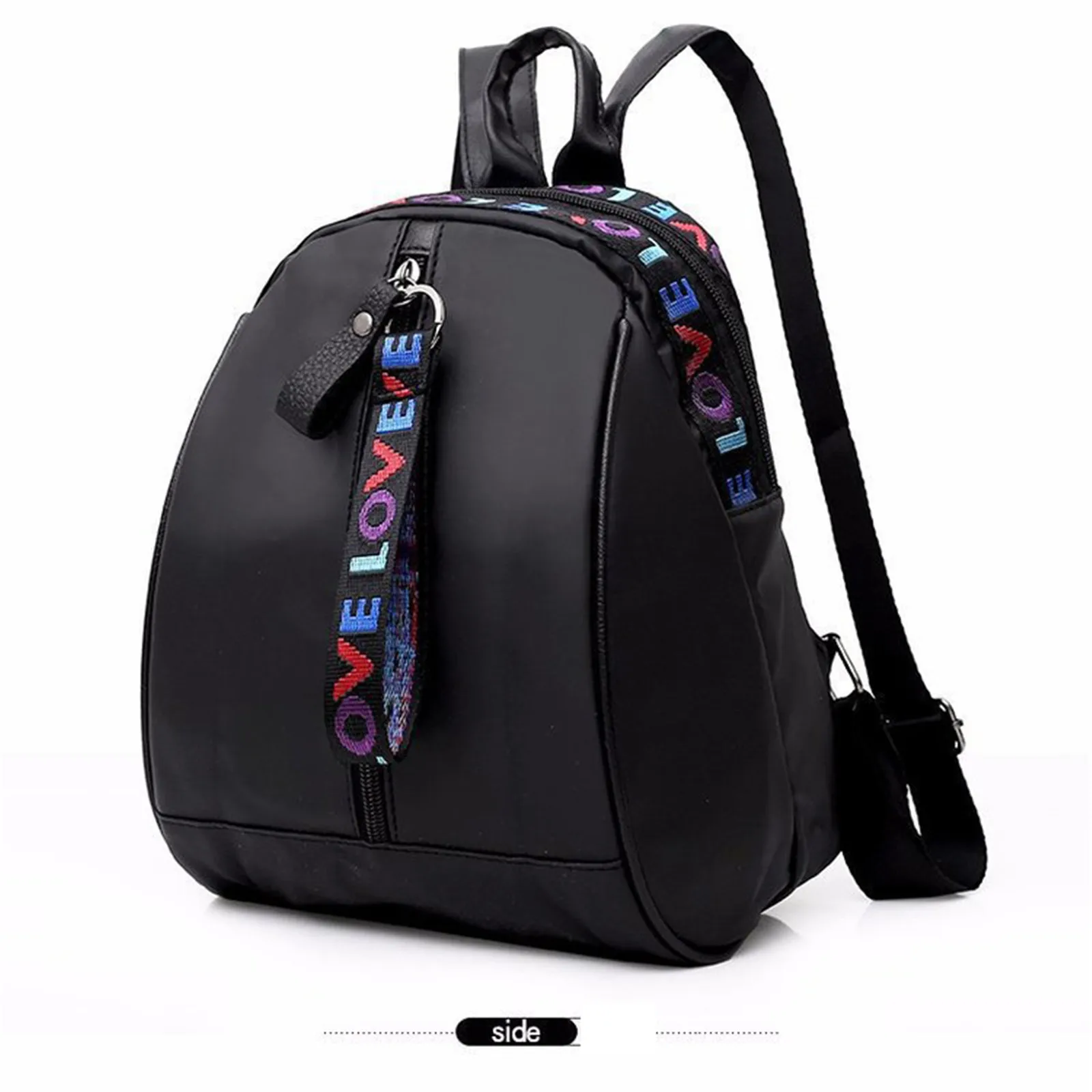 

Trendy Oxford Cloth Backpack Color Webbing Solid Double Back School Bag For Ladies Large Capacity Traveling Backpack NEW