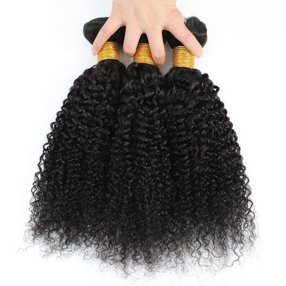 Jerry Curly, natürliche Farbe, Echthaar-Extensions, doppelt gewebt, kein Ausfallen, kein Verknoten, Echthaar, natürliche Haarlinie. – Detail 1