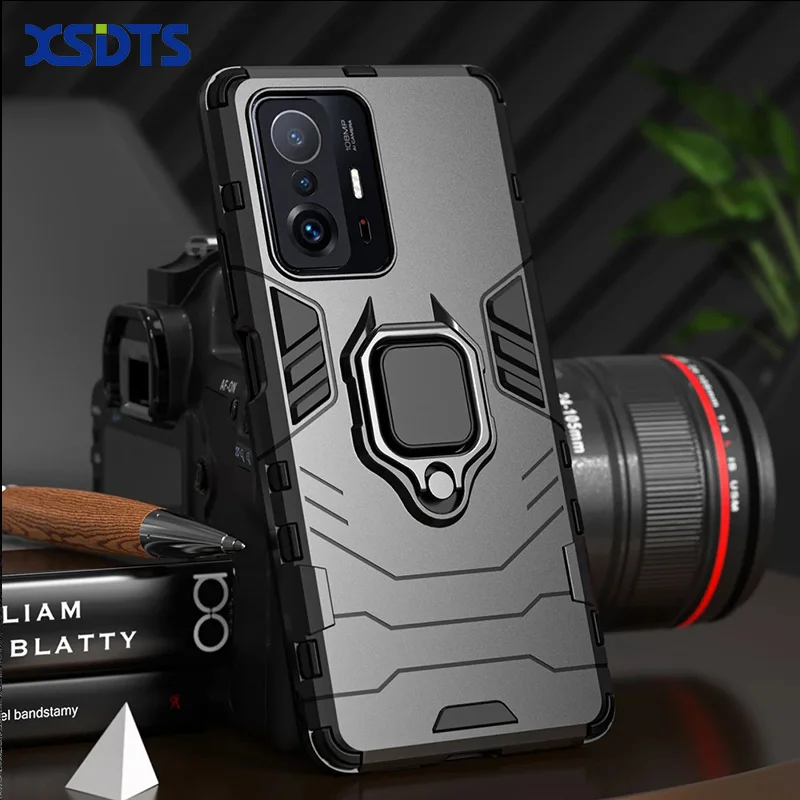 Armor Case For Xiaomi Mi 11T Pro Mi11T 10T Lite 11 T 11TPro 12 12X Phone Cover Shockproof Ring Bracket Bumper Hard Back Coque