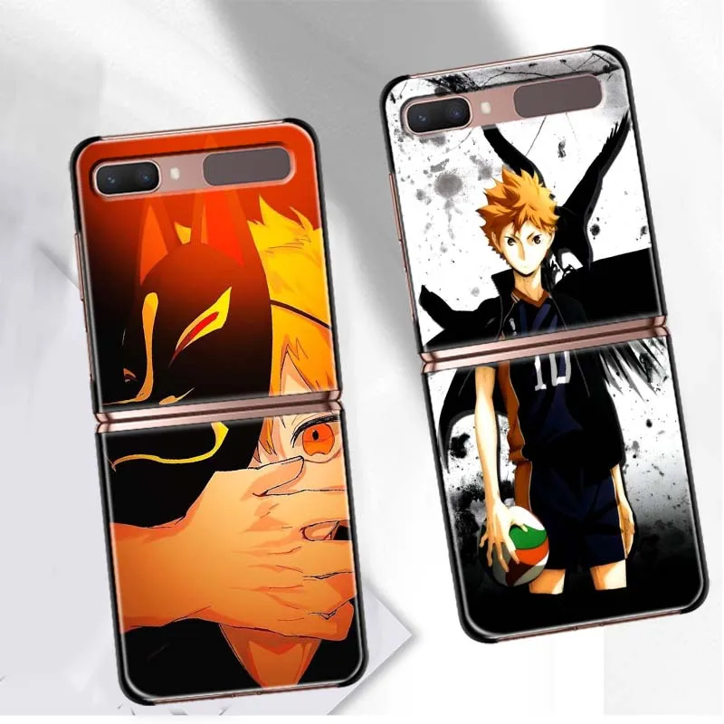 Anime Haikyu Cartoon Comics Cover Phone Case For Samsung Galaxy Z Filp 8 3 4 5 6 7 5G PC Hard Mobile Folding Black Gifts Shell