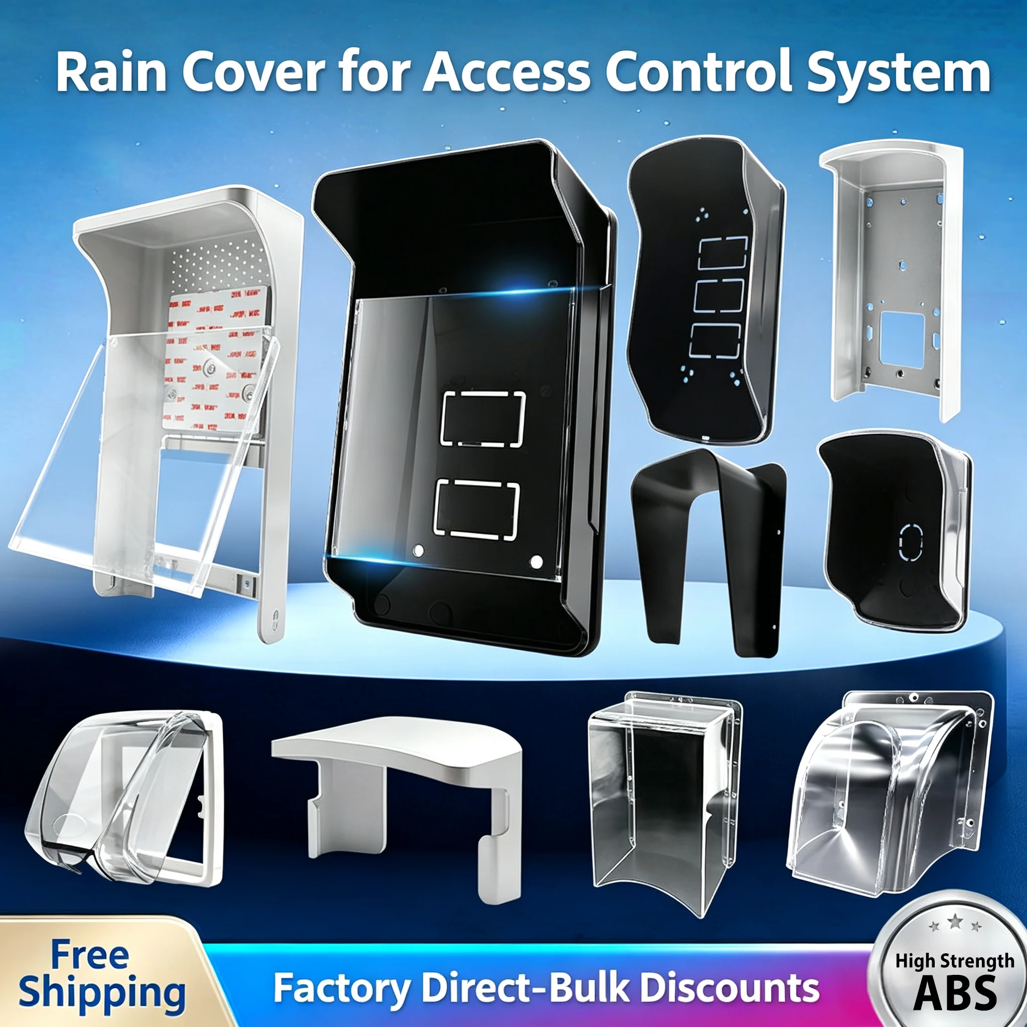 Outdoor Rainproof Cover for Face Recognition Access Attendance Device, Anti-UV Sun Shade Housing for Door Card Reader Switch