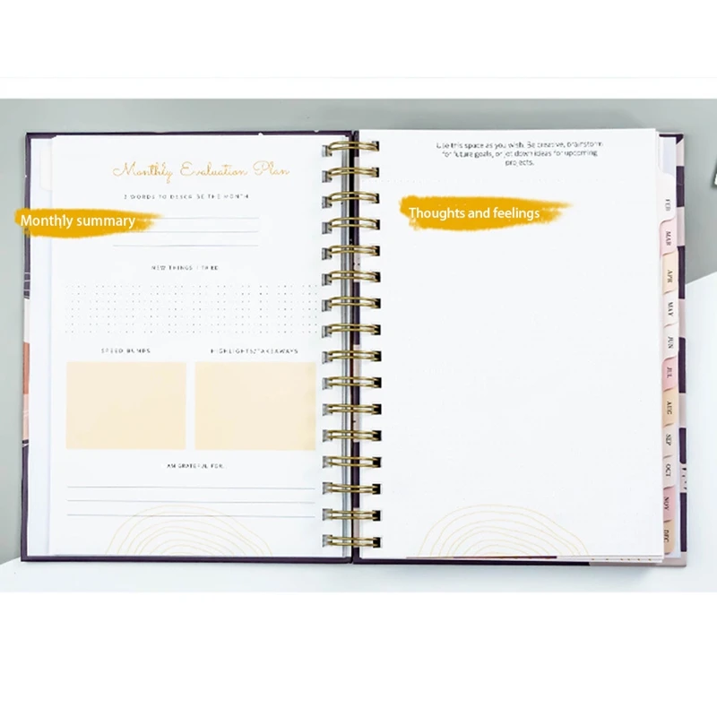 A5 Daily Weekly Planner Agenda Notebook Weekly Goals Habit Schedules Stationery Office School Supplies