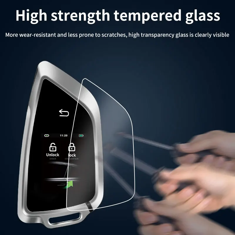 LCD Smart Car Key Multi Language Equipped with Mechanical Spare Key Entry Lock Unlock Car Keys