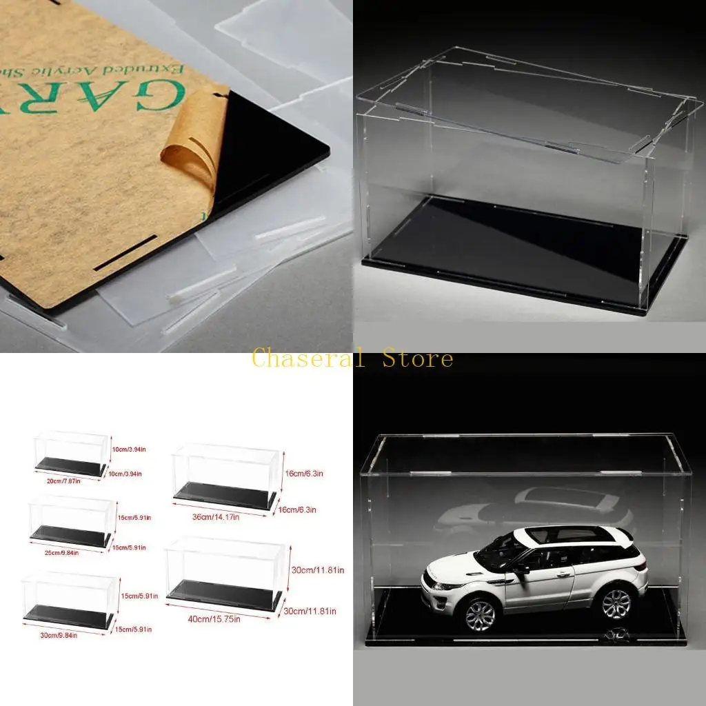 

E7CE Action Figure Display Base Acrylic Countertop Box for Pop Figure Diecast Model Car Decorative Exhibition for C