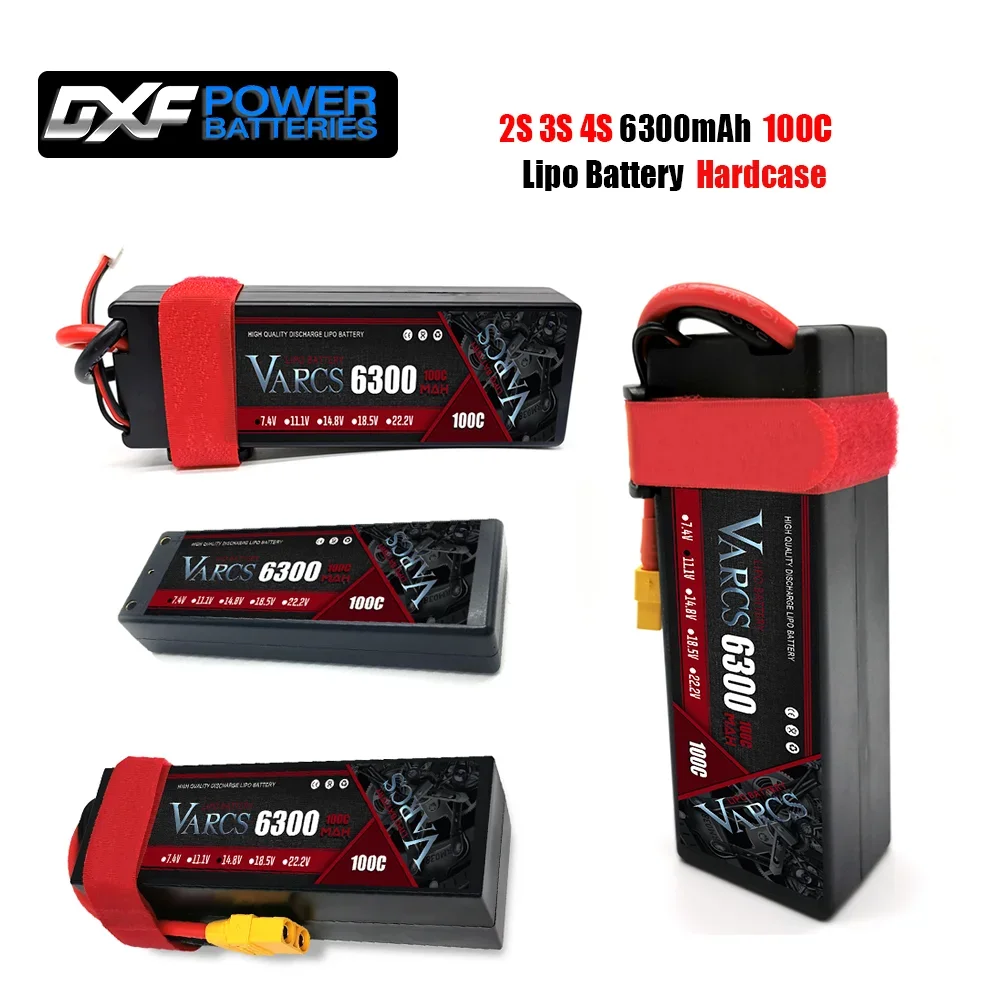 

VARCS 2S 3S 4S Lipo Battery 6300mAh 100C with XT60 EC5 TRX T/DEANS XT90 XT150 Plug HardCase For 1/8 Buggy RC Car Boat Airplane