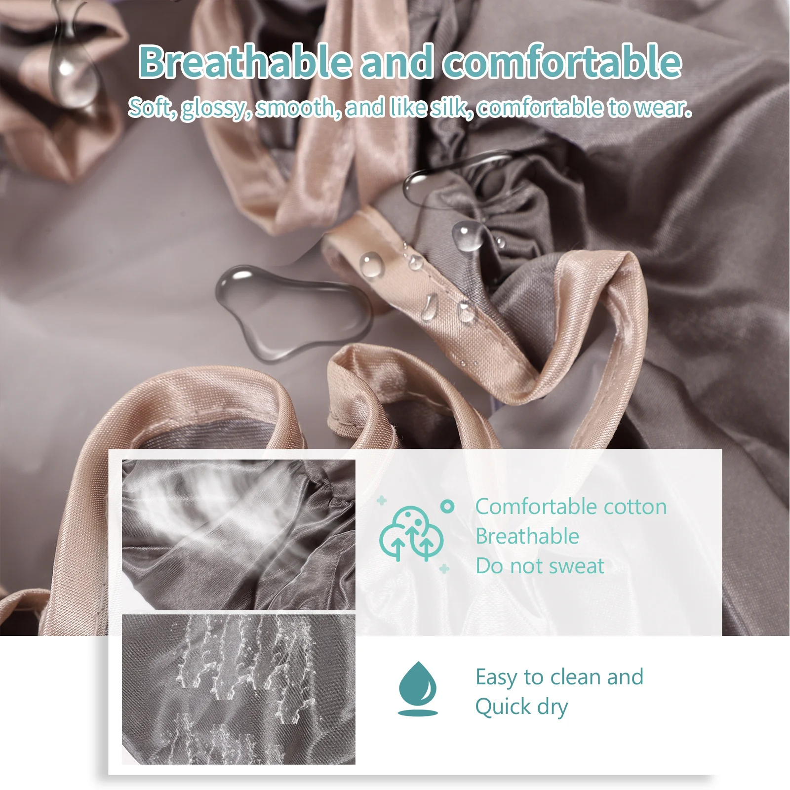 

3Pcs Waterproof Shower Caps Double Layer Oilproof Bath Hats for Women Hair Protection Reusable Shower Caps Hair Drying Hats