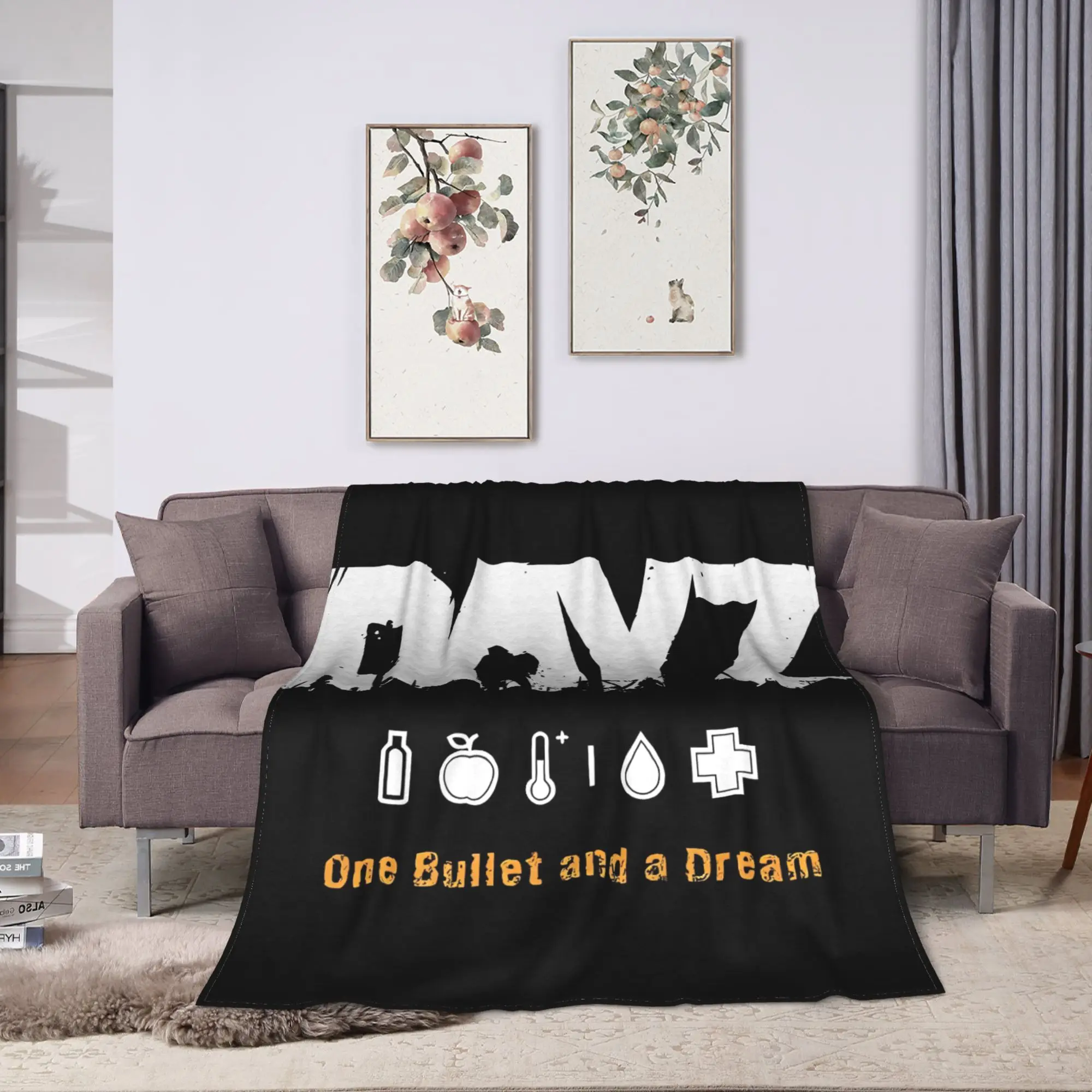 DayZ One Bullet and a Dream Blanket Shotting Game Super Warm Graphic Plush Throw Blanket For Bedroom Flannel Bedspread Bed Cover