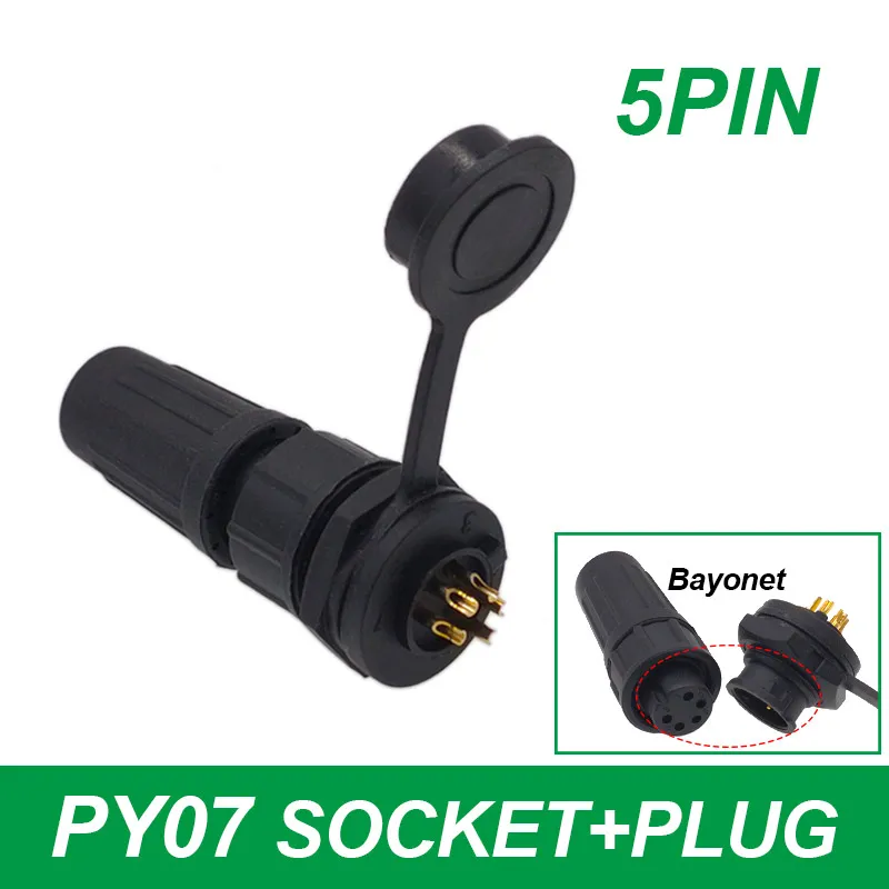 1 stks Connector Plastic Waterdichte Stopcontact IP67 PY07 Butt Connectors 2pin 3pin 4pin 5pin 6pin 7pin 8 pins Z108