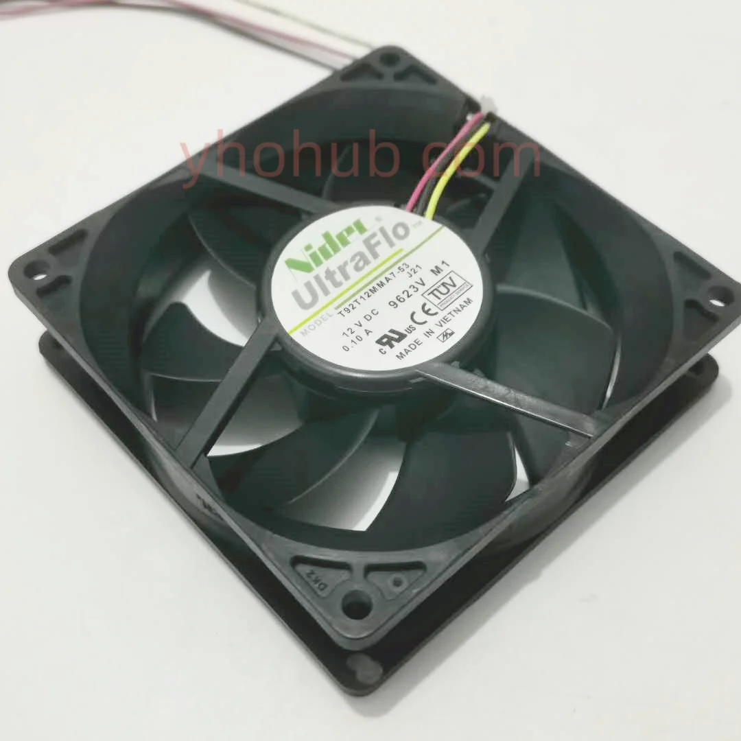 

Nidec T92T12MMA7-53 J21 DC 12V 0.1A 3-Wire 92x92x25mm Server Cooling Fan