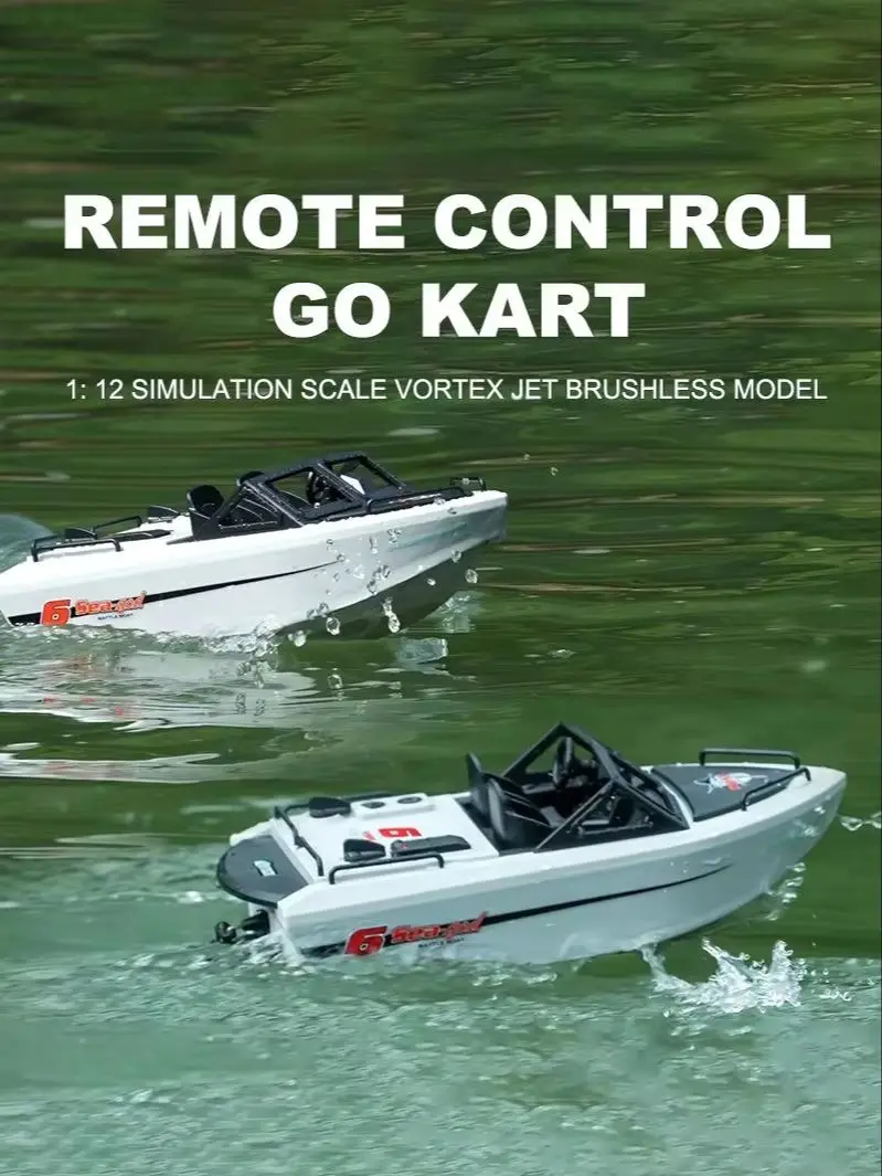 TX693 RC-Boot 1/12 2,4G Ferngesteuertes Bürstenloses Schiff Go Vortex Jet Hochgeschwindigkeits-Rennboot Modell Elektrisches Schnellboot Modellspielzeug