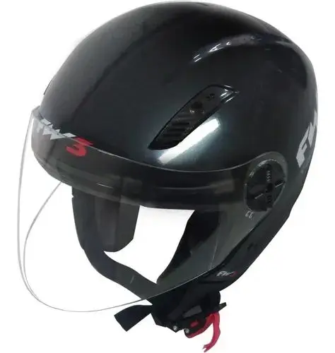 Helmet Motorcycle Open Fw3 X Open Classic Black Shining 58