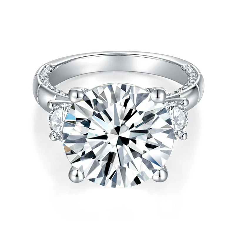 

ZFSILVER 925 серебро модное роскошное классическое модное кольцо с цветком муассанита 5 карат подвески женские ювелирные изделия для свадебной вечеринки подарок R14112-11.0