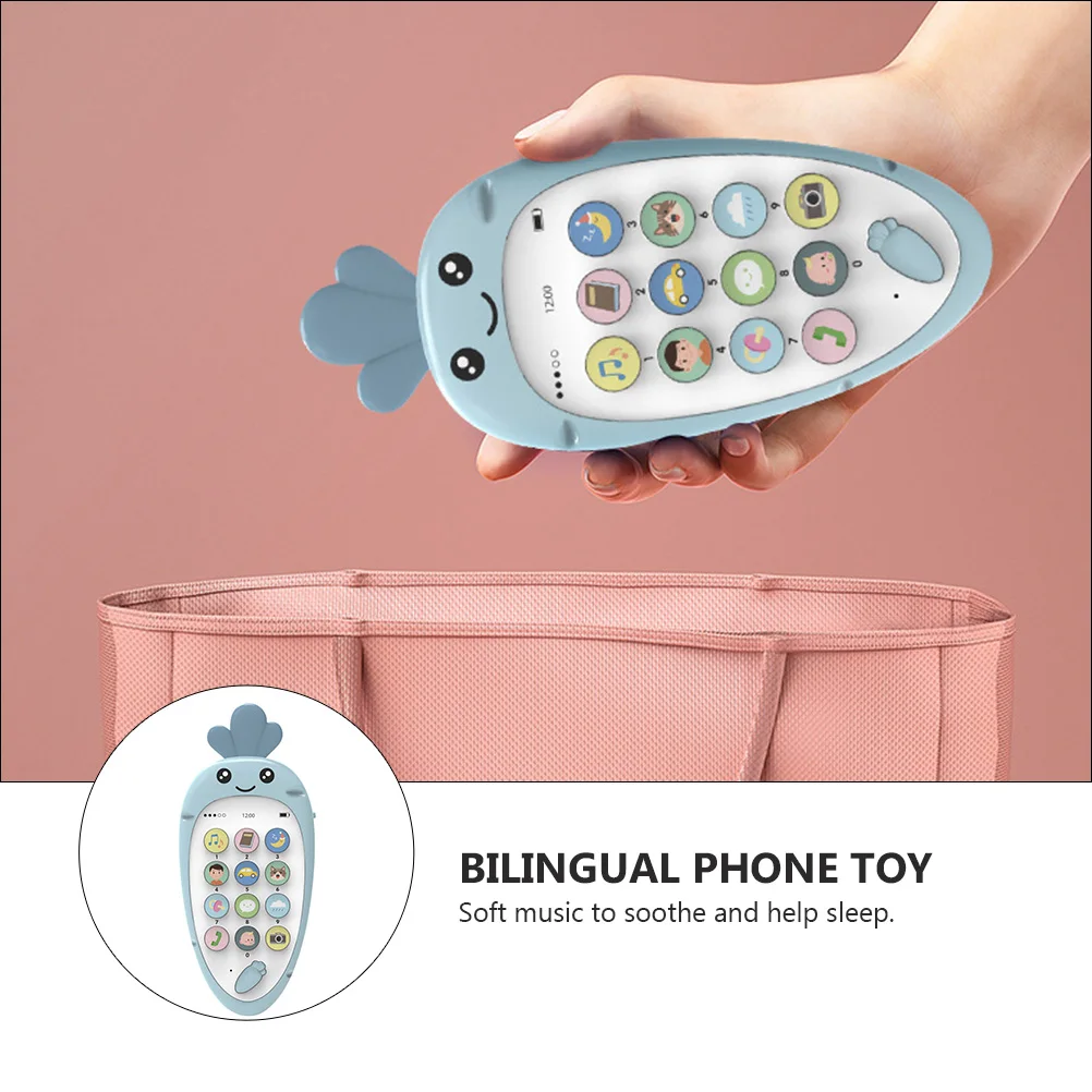 

1 Set Smart Phone Bilingual Educational Kids Phone Usb Rechargeable Musical Teething Relief Gel Bite Comfort For Baby Early
