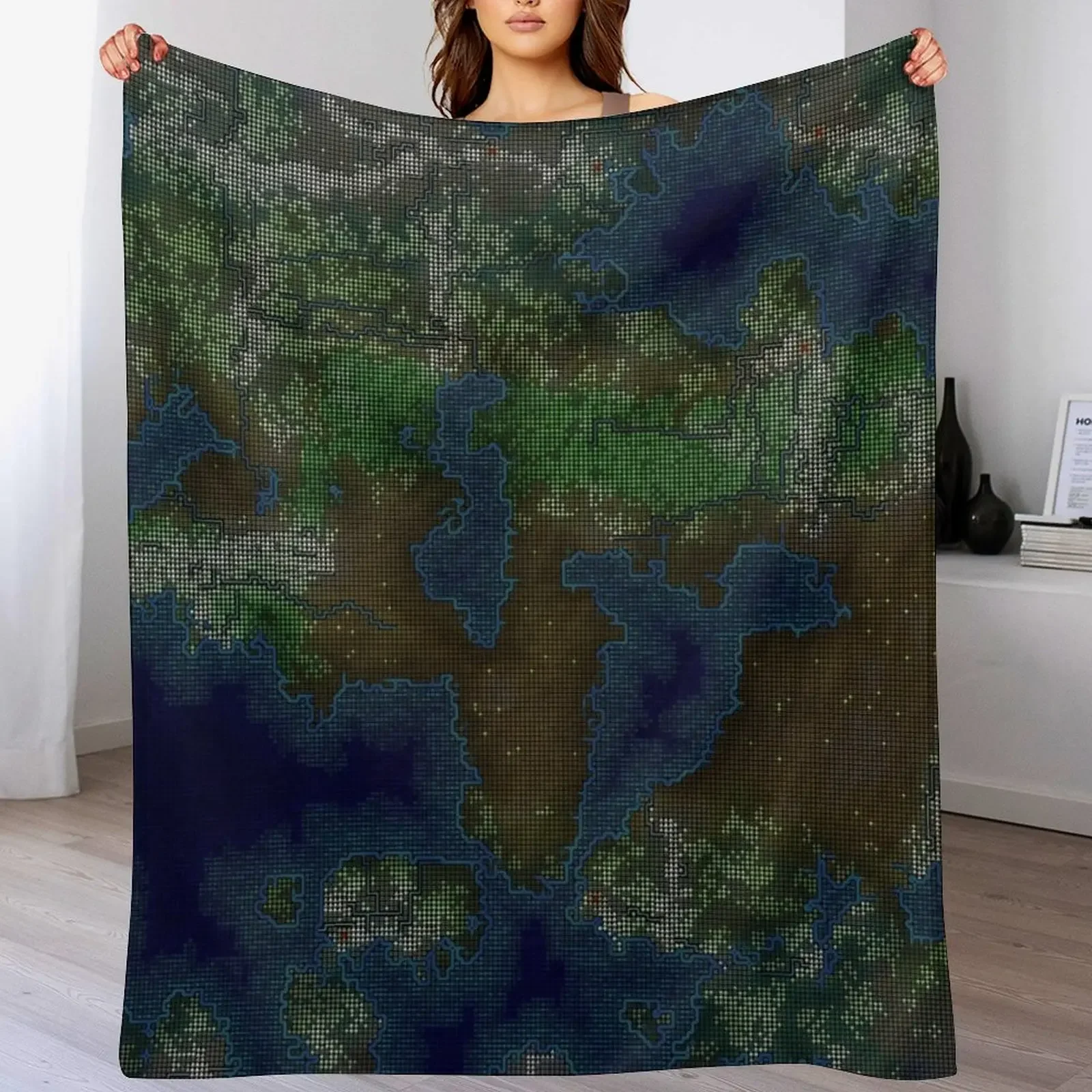 

Dwarf Fortress World in Super Ultra 4K HD ASCII Throw Blanket Multi Use Warm Blanket for Living Room Bedroom