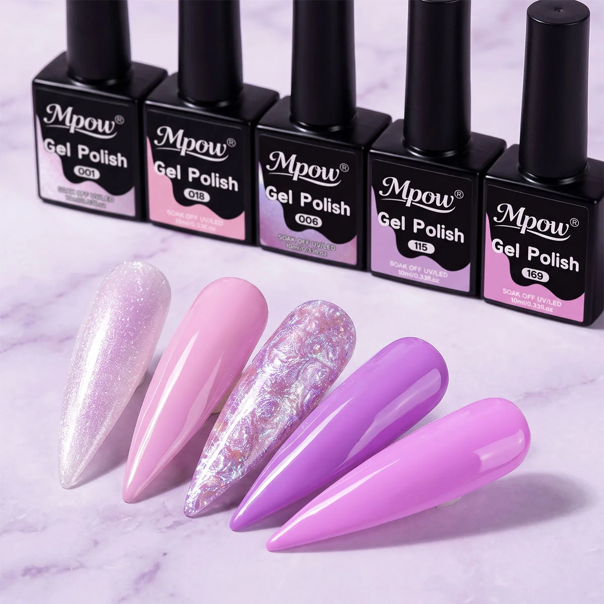 Mpow 1/5 Pcs Soft Pink Purple - Nail Art Pink Soft recension och pris