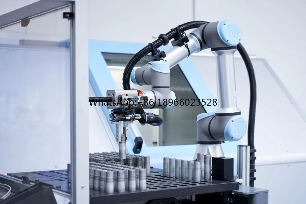 Universal Robot UR10 Collaborative Robot Cobot With SMC MHM Magnetic Robotic Gripper For Assembly Machine Tending