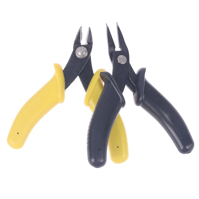 3.5 인치 미니 펜치 고 탄소강 대각선/뾰족한 입 펜치 클리퍼 바늘 코 펜치 조립을위한 모델 도구