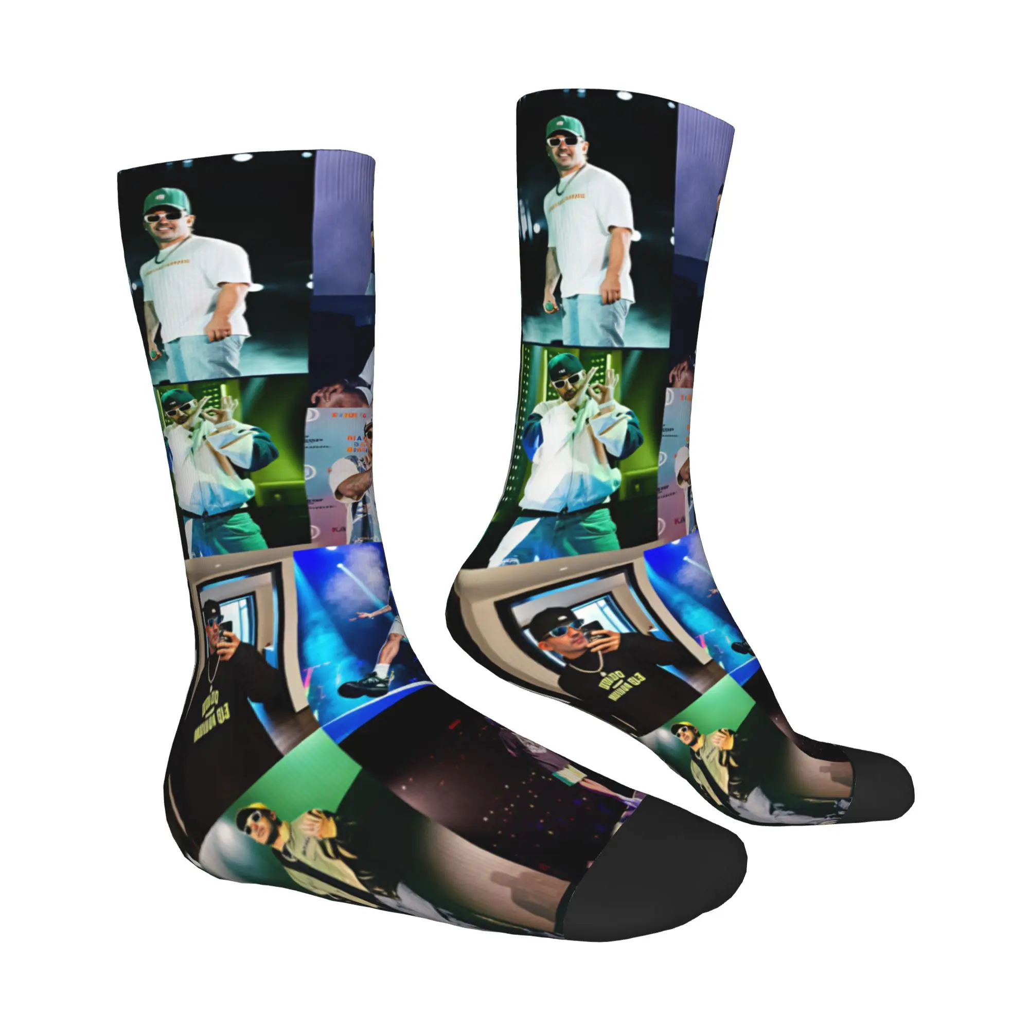 Funny Printed Colombian F-Feids f-Ferxxos Rapper Rap Music Singer Socks for Women Men Stretchy Summer Autumn Winter  Crew Socks