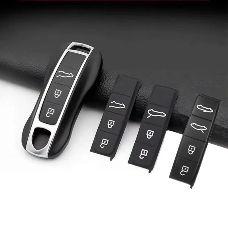 1 Piece Car Key Case Rubber Pad For Porsche Cayenne Panamera Cayman Macan Boxster 718 911 Remote Control Key Button Replace