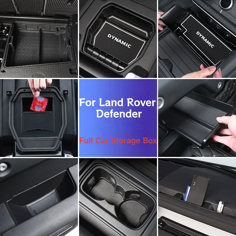 

For Land Rover Defender 90/110/130 2020-2026 Full Hidden Storage Box for Car Central Control Armrest Box Organizer Accessories