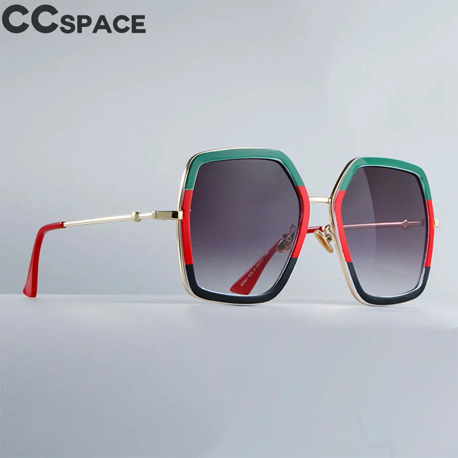 Óculos de Sol Cat Eye para Mulheres, Moldura Tricolor, Óculos Vintage, UV400, Verde, Vermelho, Preto, Fashion, 45549, 2018