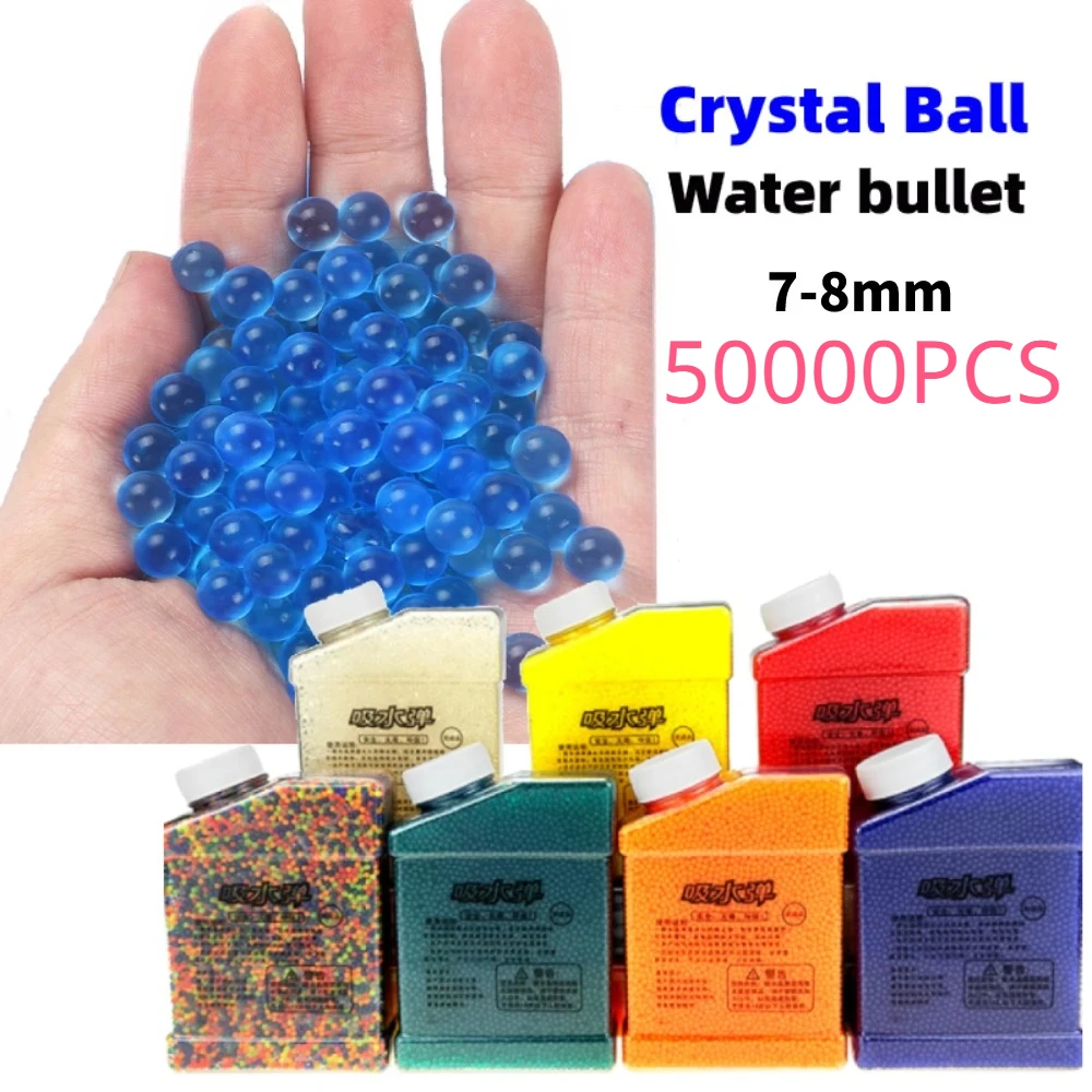 

50000PCS Transparent Planting Home and Garden Crystal Soil Water Beads Room Decoration Ball Gel Pearl Crystal Mud about 7-8mm