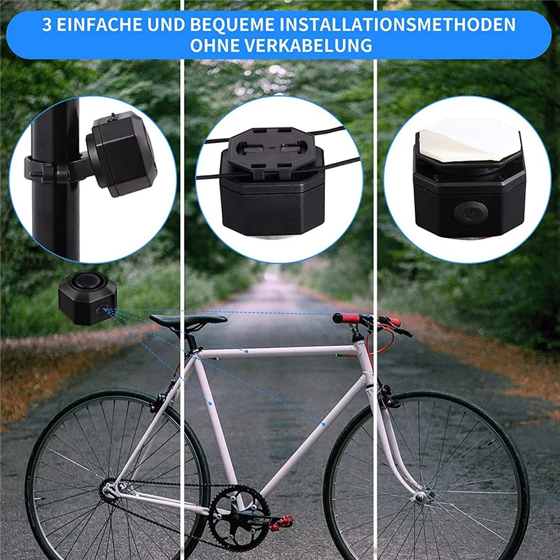 

AS98-Bicycle Alarm System Bicycle Alarm System With Remote Control Wireless Motorcycle Bicycle Tracker Anti-Theft Bike Alarm