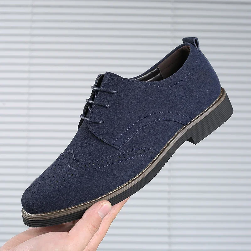 New derby shoes Oxford Men Shoes PU Suede Leather Spring Autumn Casual Men Leather Shoes Male Dress Shoes Plus Size 38-48