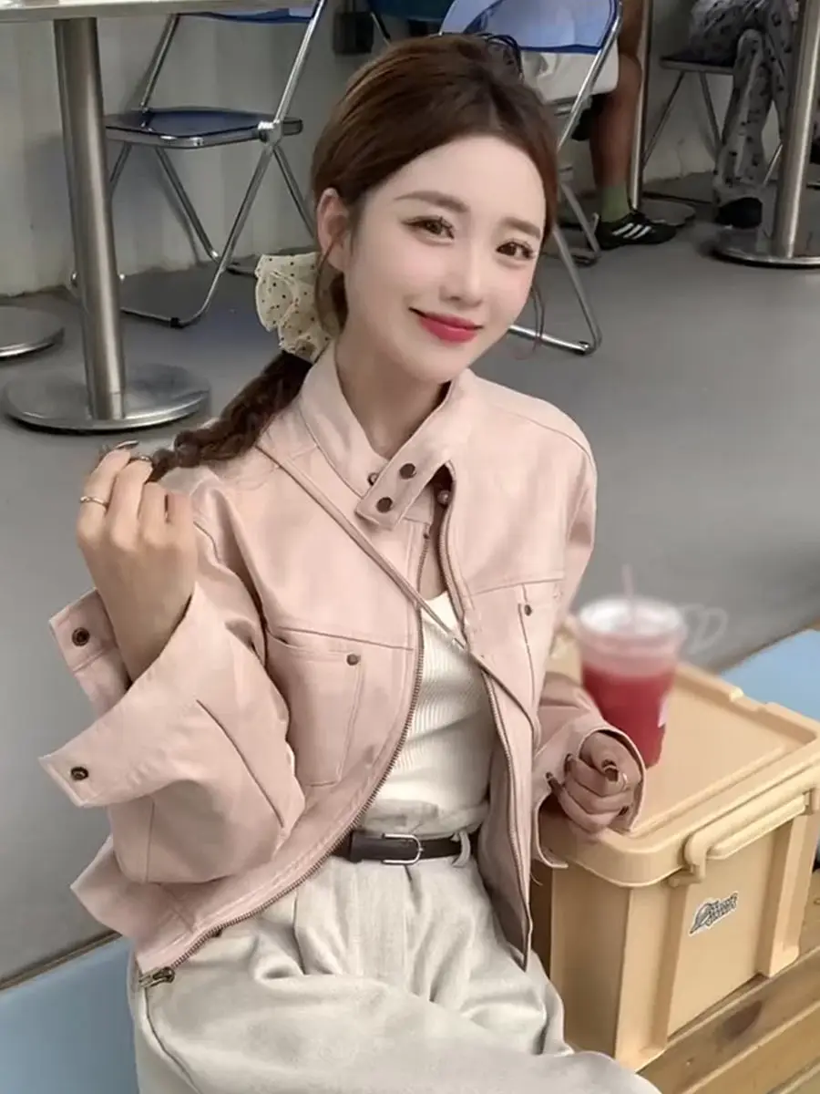 

Женские пальто, куртки, женская одежда, кожа из искусственной кожи, черный отложной воротник, модная стильная верхняя одежда, пуговицы, передний карман, чистый простой