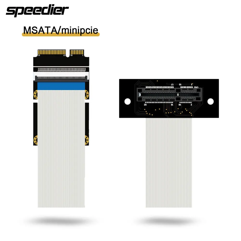 MSATA External Extension Cable Mini PCIe Card 52pin External Flexible Cable MSATA SSD External Cord 20cm