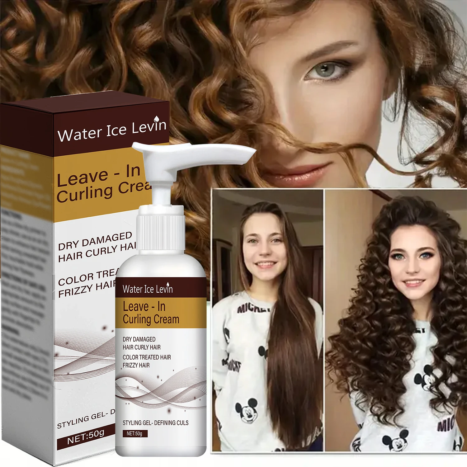 Crema para rizar el cabello. Restaura el Cabello Dañado. Define los rizos, controla el encrespamiento, protege el color. Fijación duradera. Hidrata y Aporta Elasticidad. 50g
