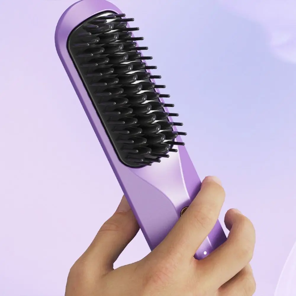 Rechargeable Hair Straightener Wireless Anti-scalding Electric Hot Comb Lightweight Dual Purpose Straight Hair Comb Women