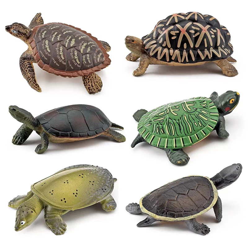 Simulated Turtle Action Figure Animals Figurines Kids Children Toys Models Miniature Aquarium Figures Ocean Sea Life Models Gift