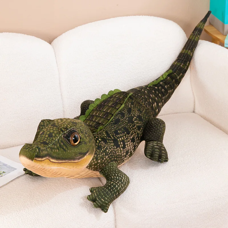 120CM MINISO Cartoon Simulation Plush Stuffed Animal Realistic Crocodile Plush Toy Male Doll Room Decoration Cool Birthday Gift