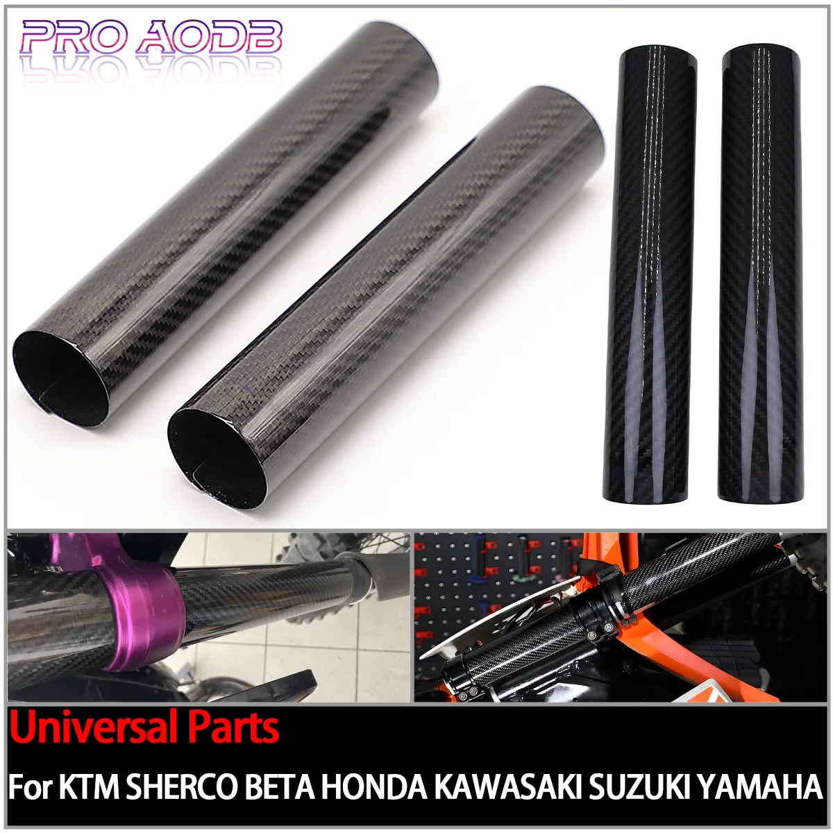 

Motorcycle Carbon Fiber Adjustable Front Fork Shock Guard Protector For KTM HONDA KAWASAKI SUZUKI YAMAHA Universal Dirt Bike