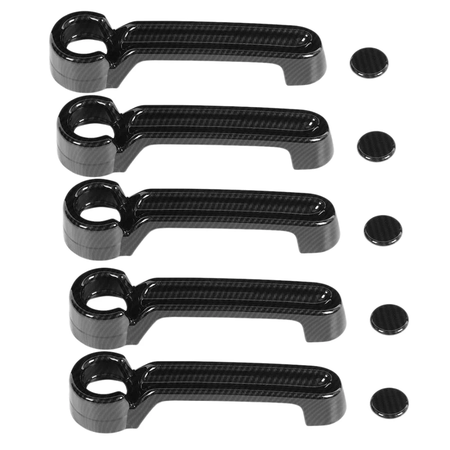 

Car 10X Outer Door Handle Cover Trim ABS Carbon Fiber for Jeep Wrangler JK