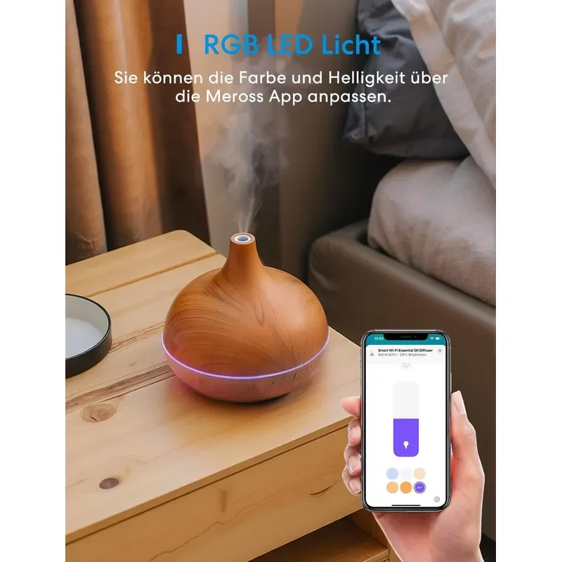【CHIMU HOME】 MOD150 for Meross Mini Smart Aroma Diffuser 400ML with RGB Lighting Remote Voice Control 2.4 GHz WiFi App Smart - view 6