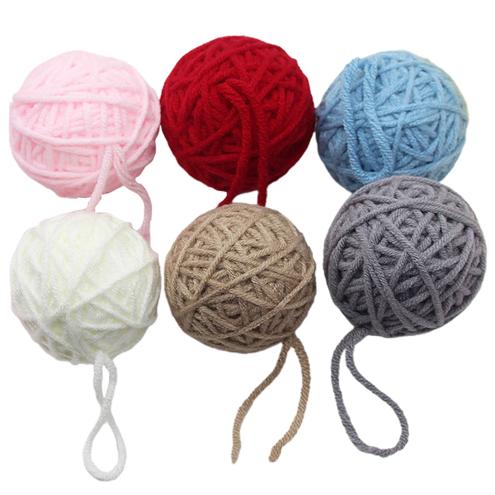 

6 pcs 5Cm Woolen Yarn Balls Diy Accessories Christmas Tree Decorations String Ball Pendant Reusable Handmade Lightweight