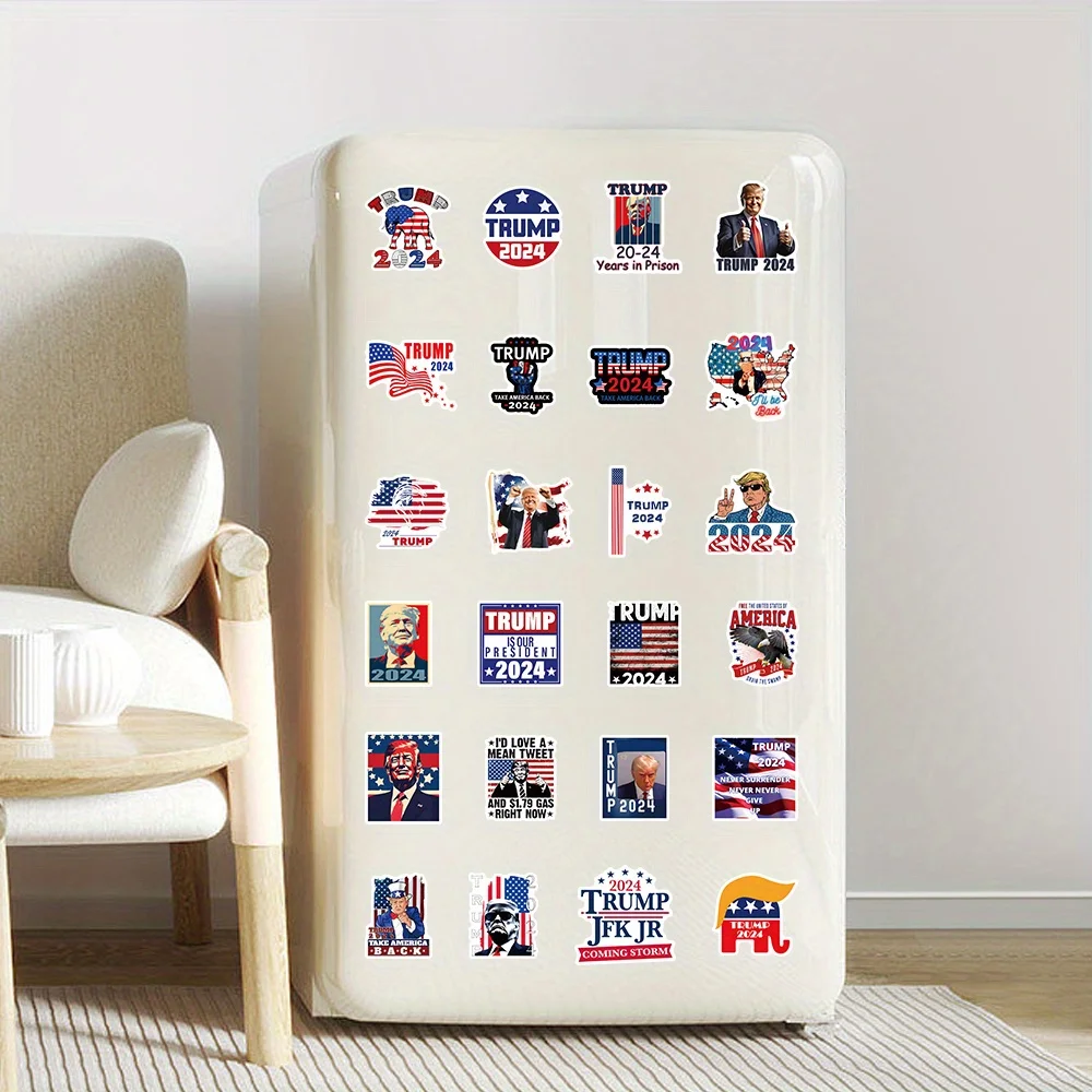 250pcs Waterproof Trump, Themed Personalized Stickers for Phone/Cup/Luggage Decor - Political Humor Design