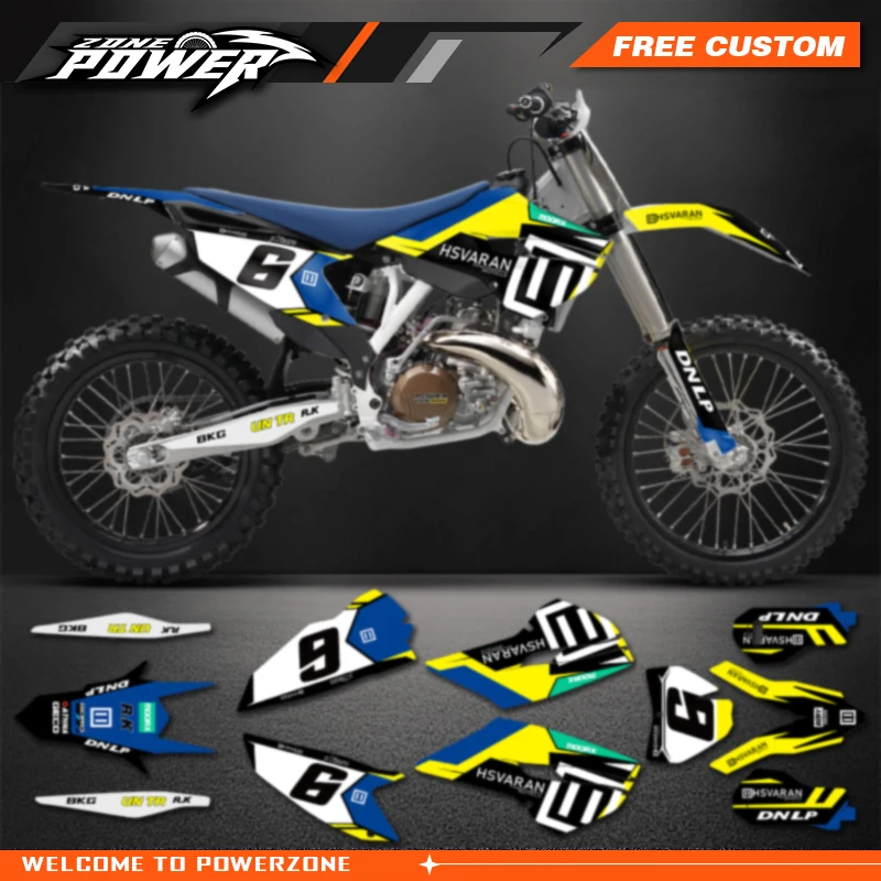 

Powerzone Motorcycle Graphics background Decals Sticker Kits for Husqvarna TC FC 2014 2015 TE FE 2014 2015 2016 125-450cc 41