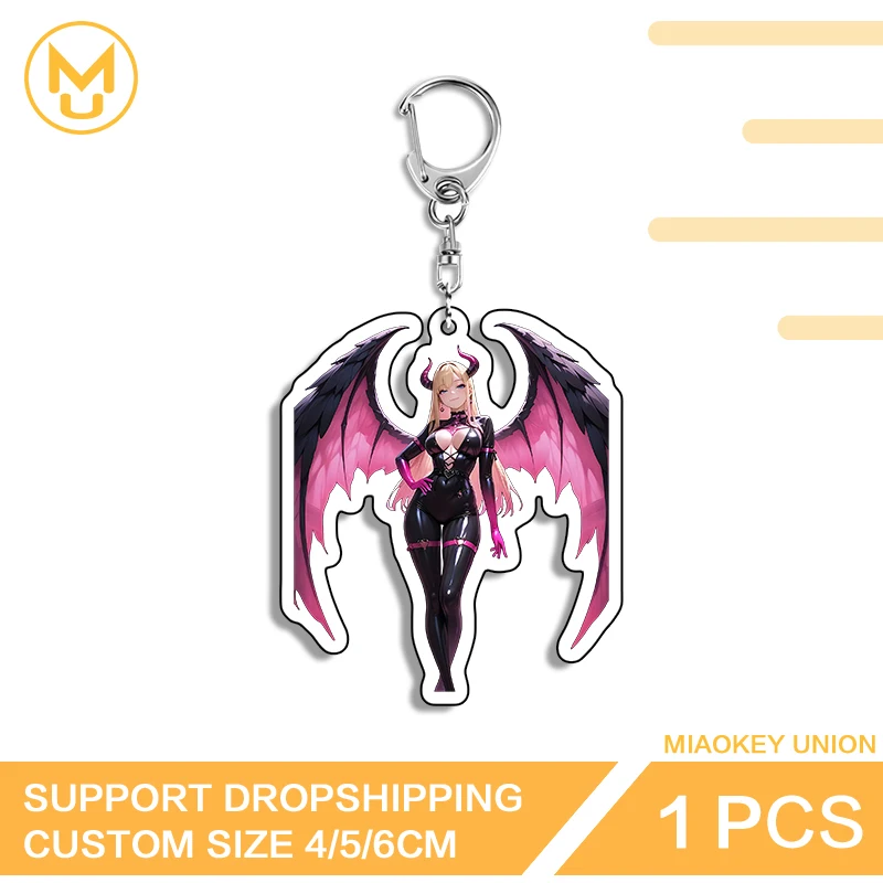 Beautiful Demon Girl Butt Creative Personality Standing Posture Double Sided Key Chains Unisex Adjustable Amusing Jewelry