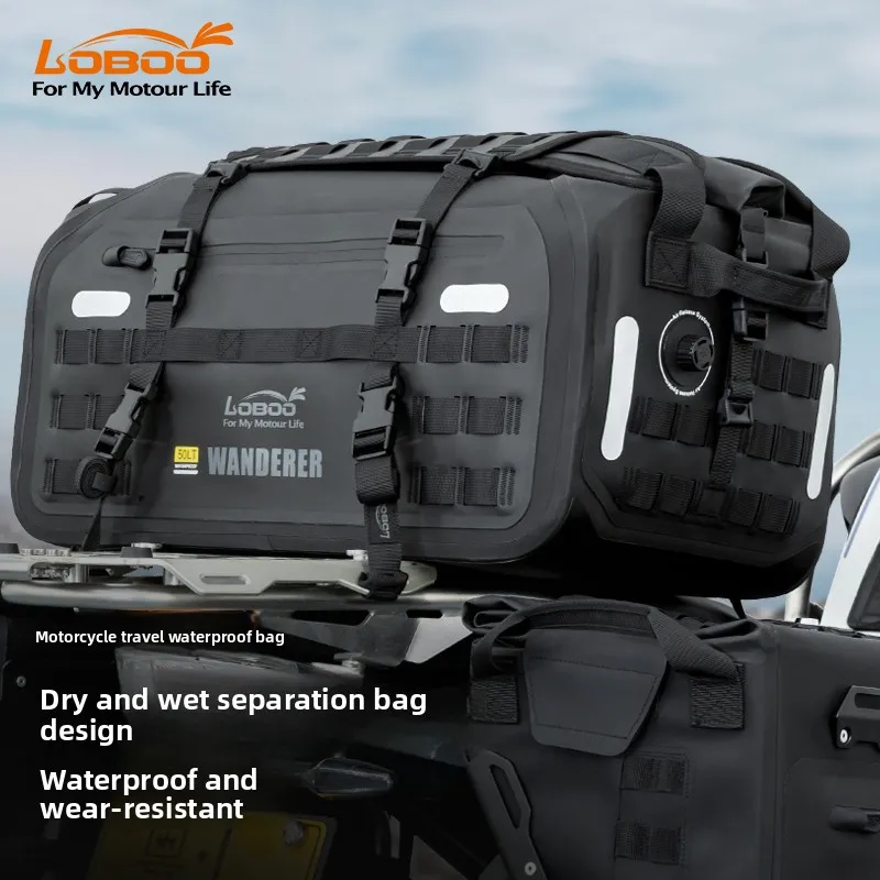

LOBOO редис мотоциклетная сумка на заднее сиденье мотоцикла дорожное снаряжение сумка для хранения багажа, водонепроницаемая сумка для хранения бездомов